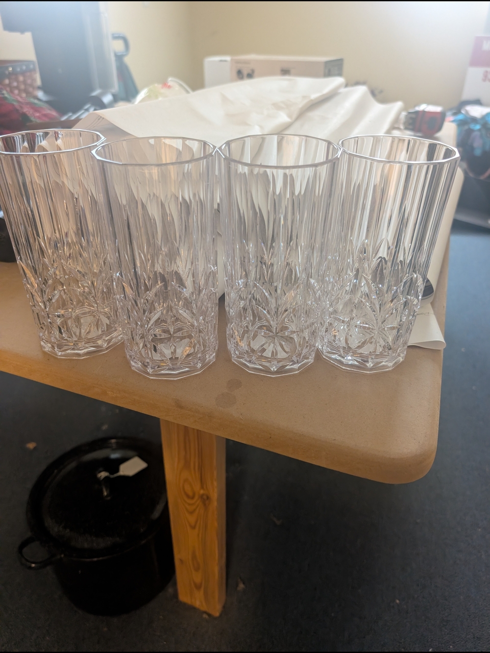Crystal Cut Highball Glasses - Clear - Set Of 8